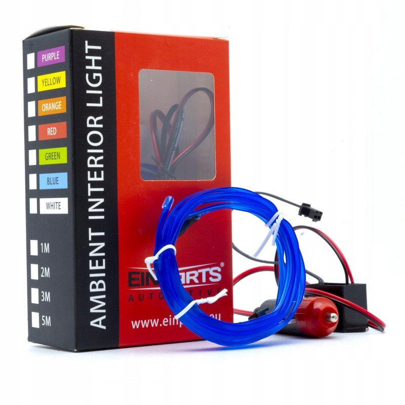 

Światłowód Led Do Samochodu El Wire Niebieski 1M