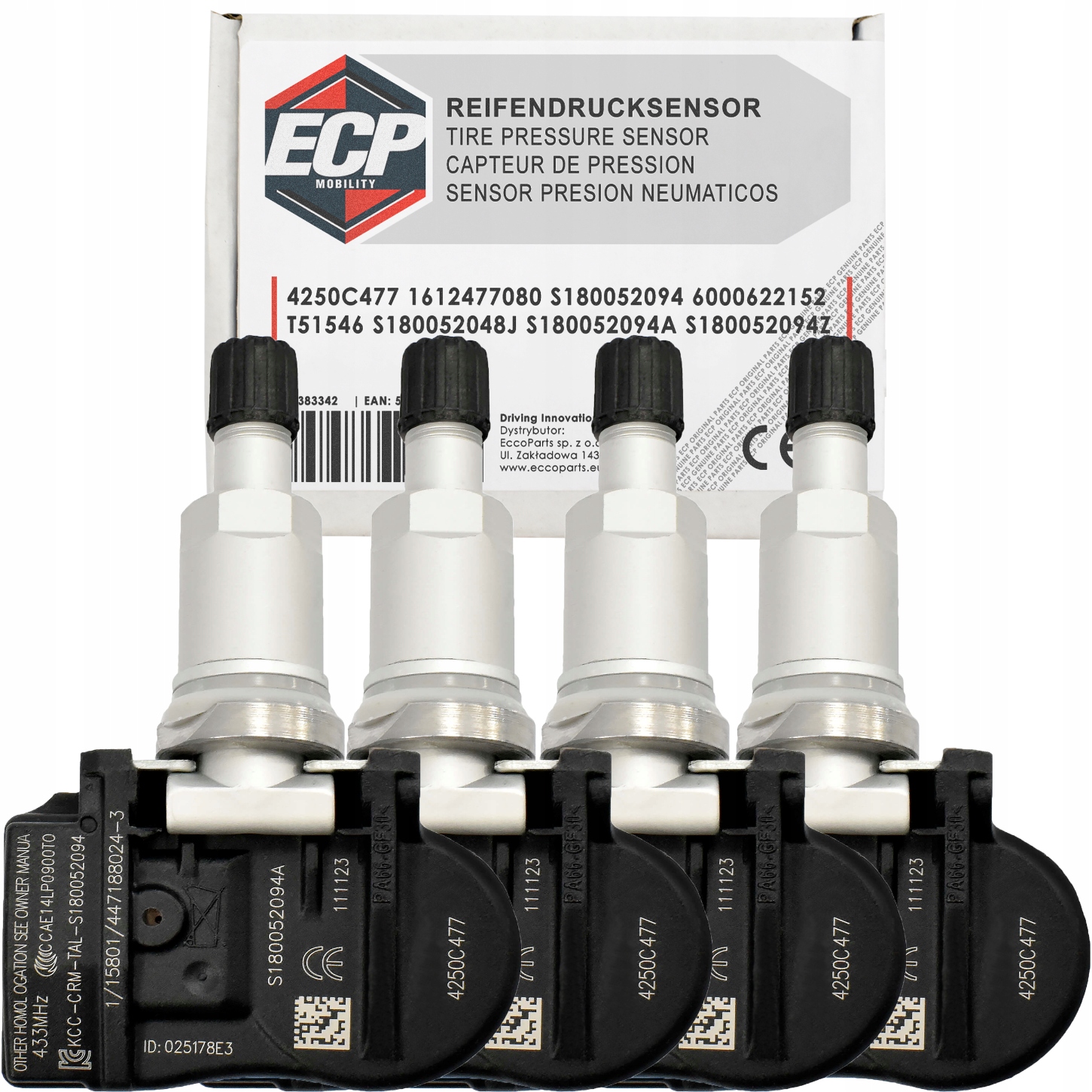 4X Snímač Tlaku Pneumatík Tpms 4250C477 Mitsubishi Peugeot Citroen