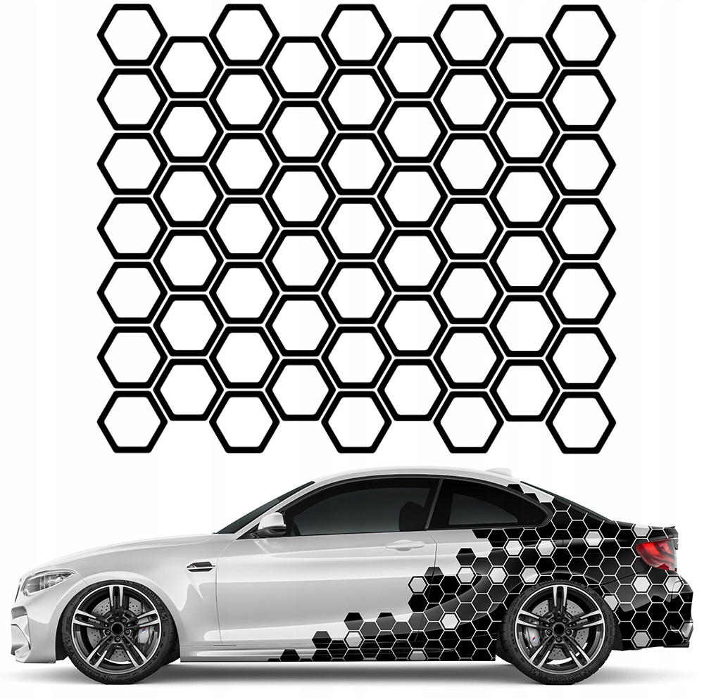 

Naklejka na auto Plaster Miodu Hexagon 59szt 6x7