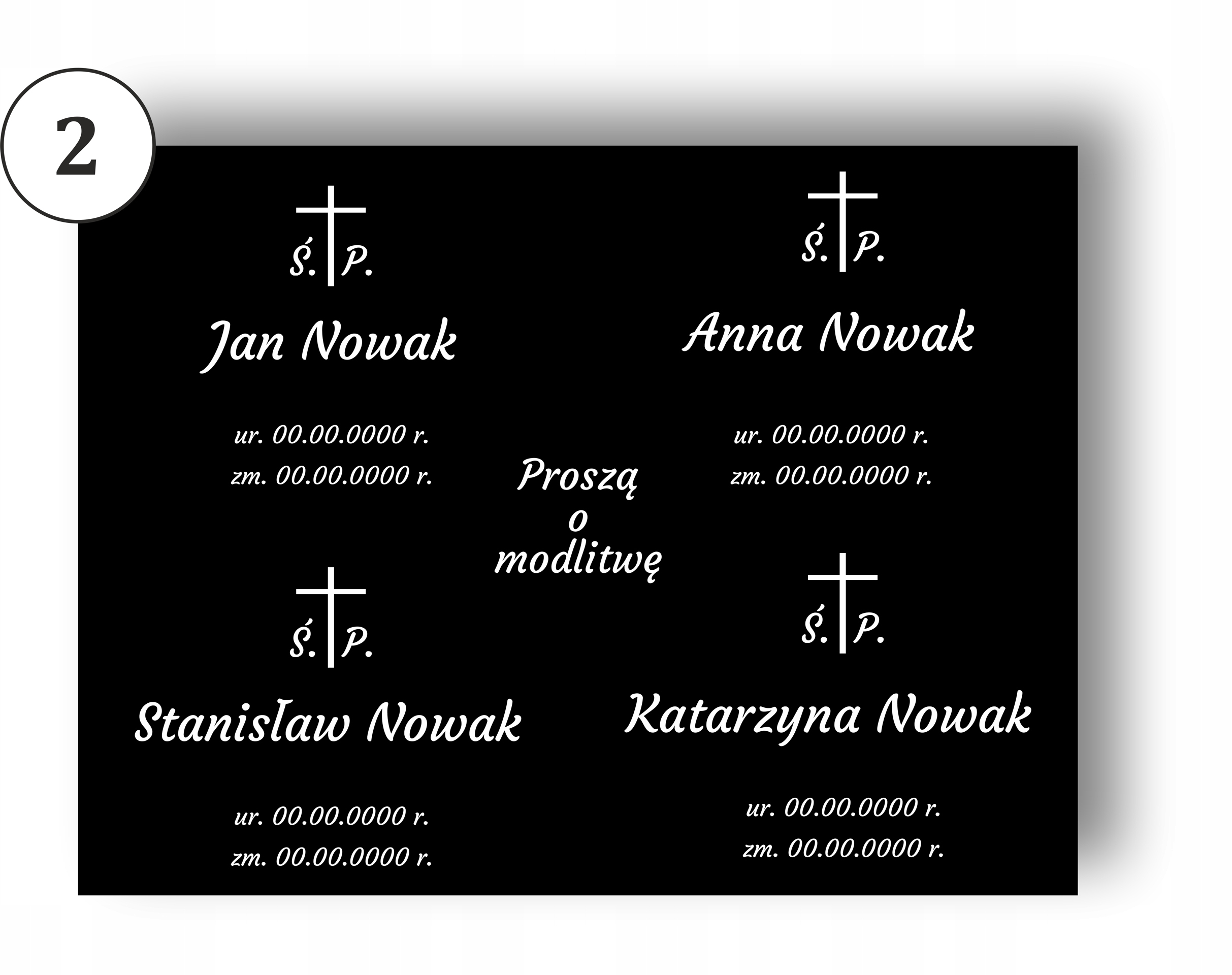 Tablica Nagrobna, tabliczka 40x30cm Szerokość produktu 40 cm