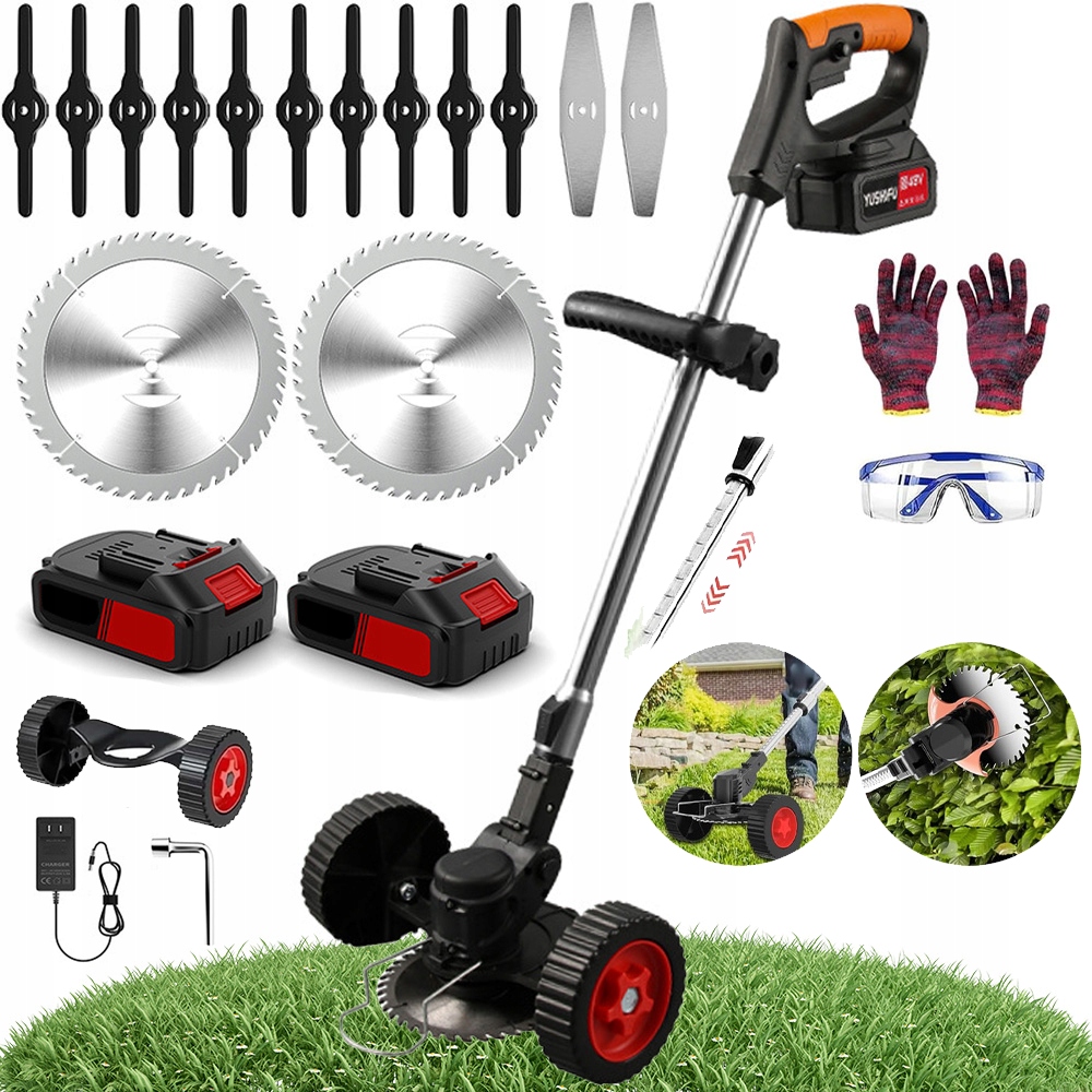Podkaszarka Akumulatorowa Kosa Ogrodowa Wykaszarka Do Trawy 2XAKU Zestaw