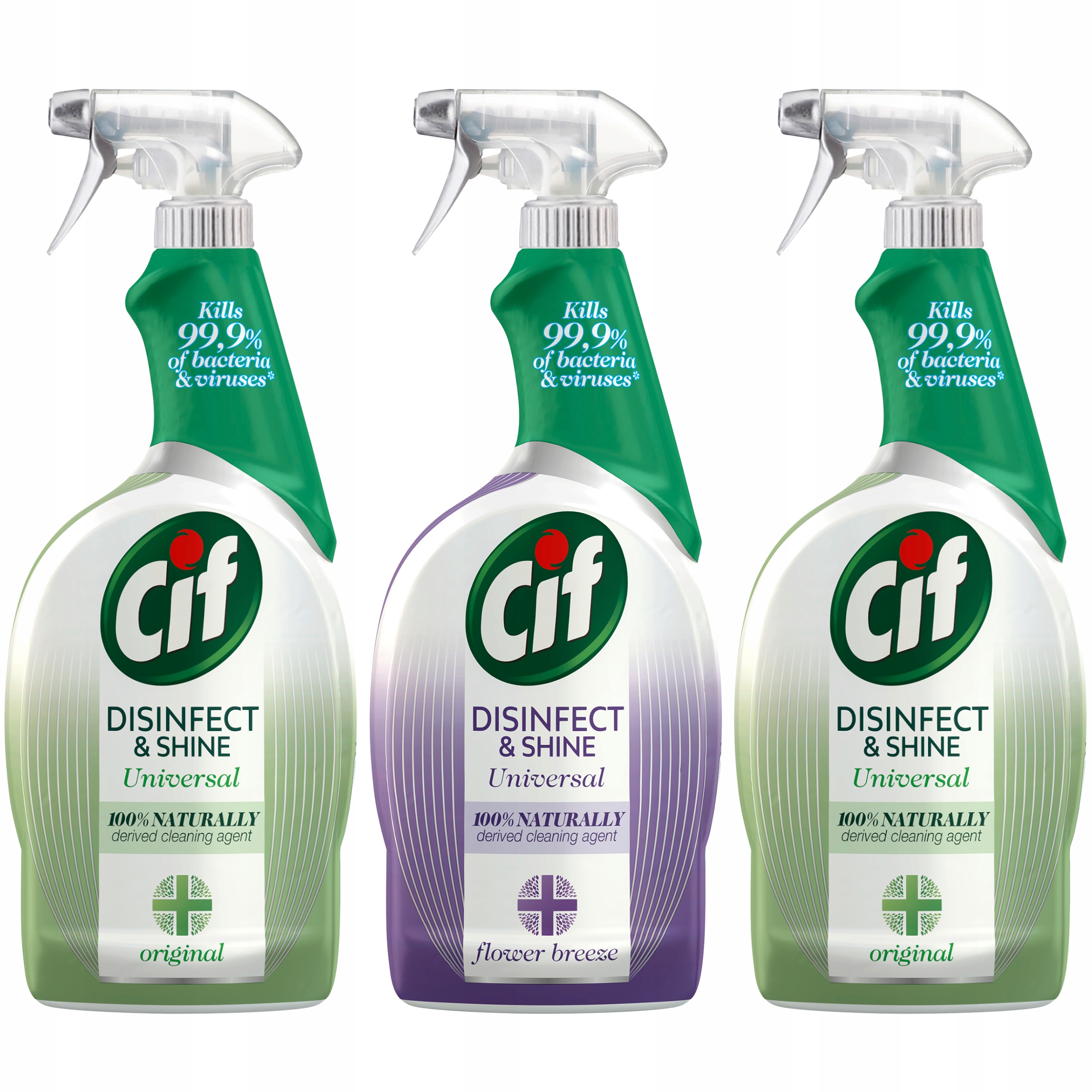 

Cif Disinfect Shine Spray dezynfekcji MIX 3x750 ml