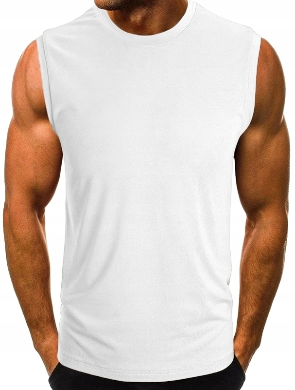 KOSZULKA MĘSKA TANK TOP NA RAMIĄCZKACH GŁADKA