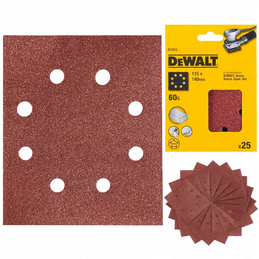 

Papier ścierny 115x140mm 25szt P60 Dewalt DT3012