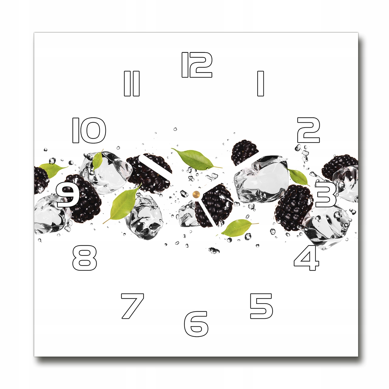 

Zegar szklany na ścianę Czereśnie i woda 30x30 cm