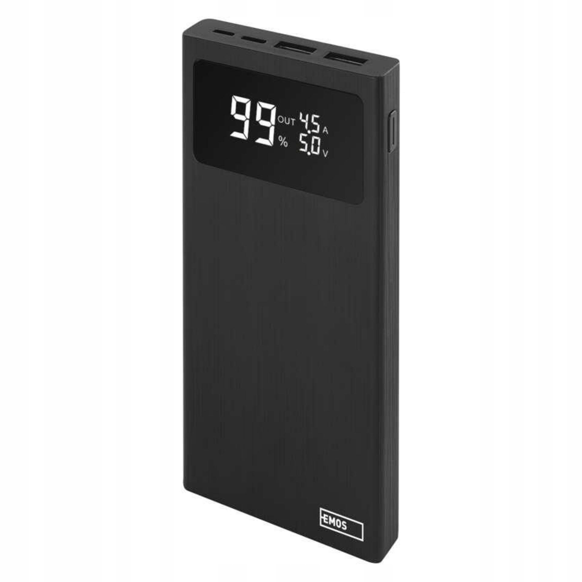Powerbank Emos BetaQ 10 10000 mAh 22,5 W czarny wyświetlacz Led