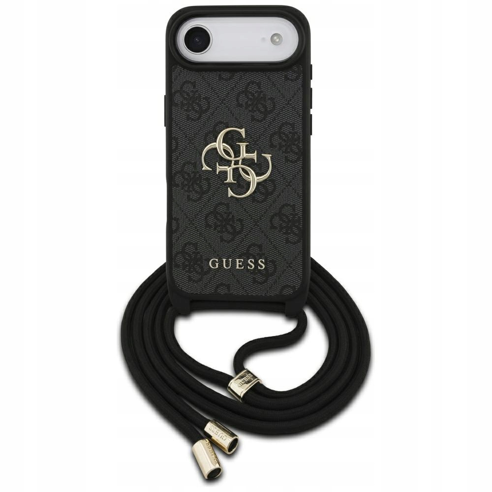Pouzdro Guess 4G Big Logo Cord Stap Crossbody pro iPhone Air, černé