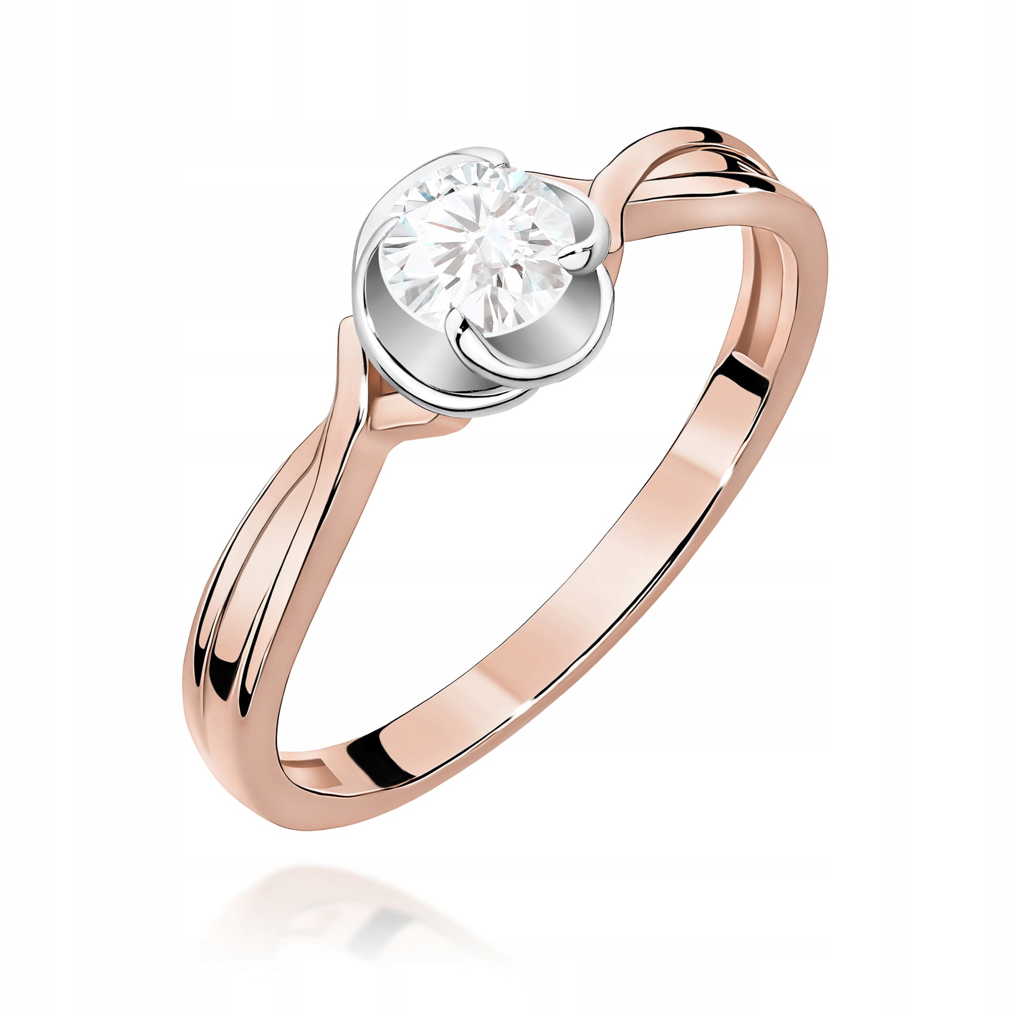 Prstýnek z růžového zlata 585 diamant lab dámský elegantní zásnubní