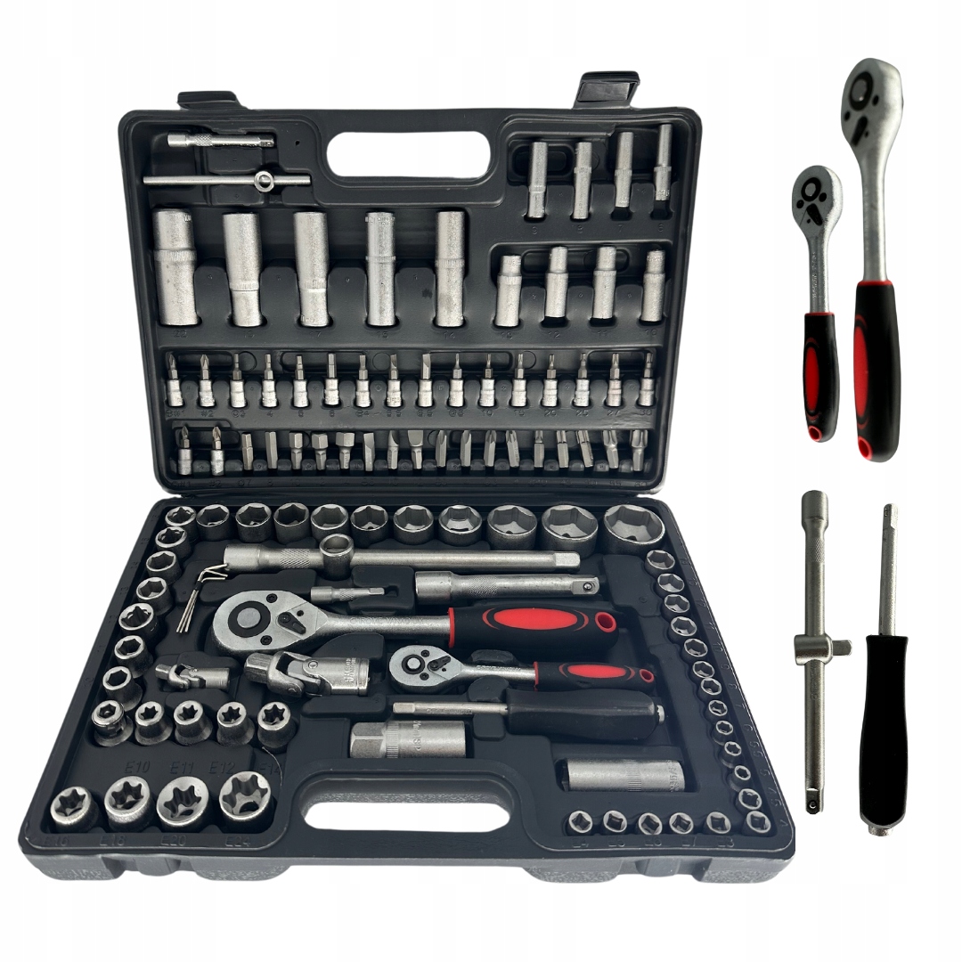 Sada nářadí Kufr na nářadí s nástavci na klíče 108 dílů 1/4 1/2 palce