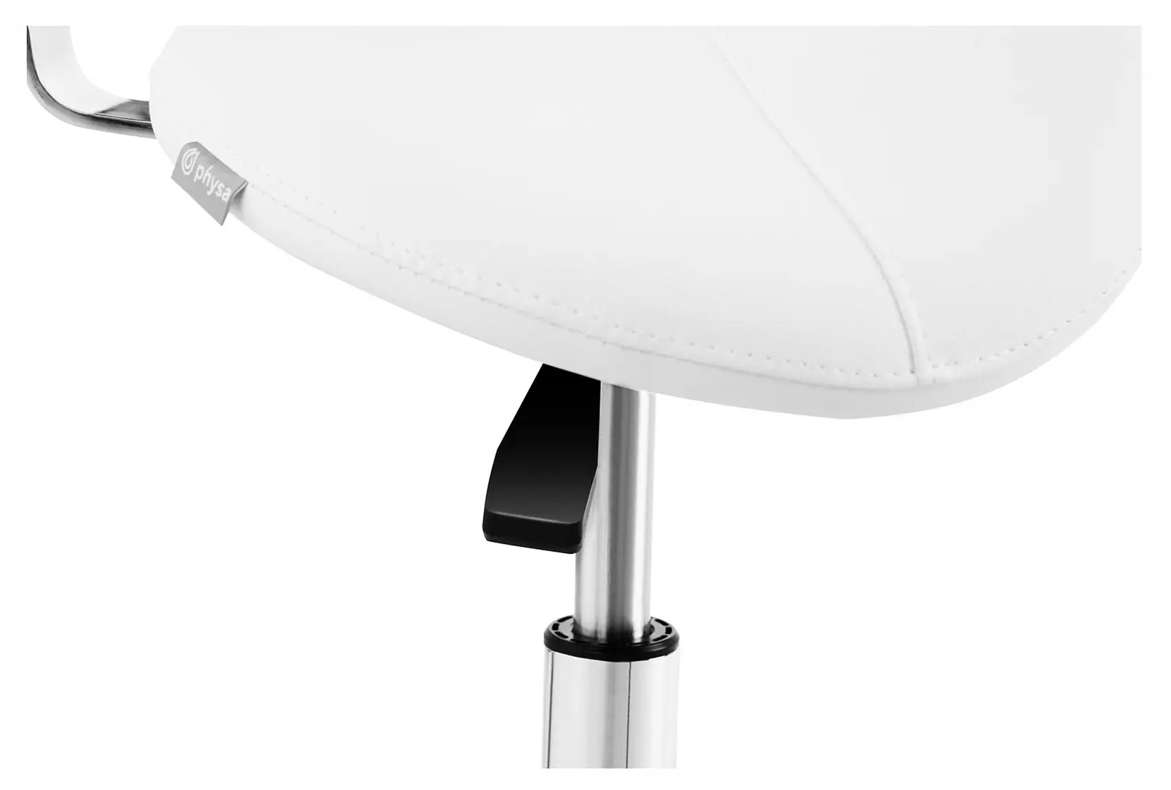 Taboret kosmetyczny siodłowy z oparciem biały 50-70 cm Physa Hambu 10040303