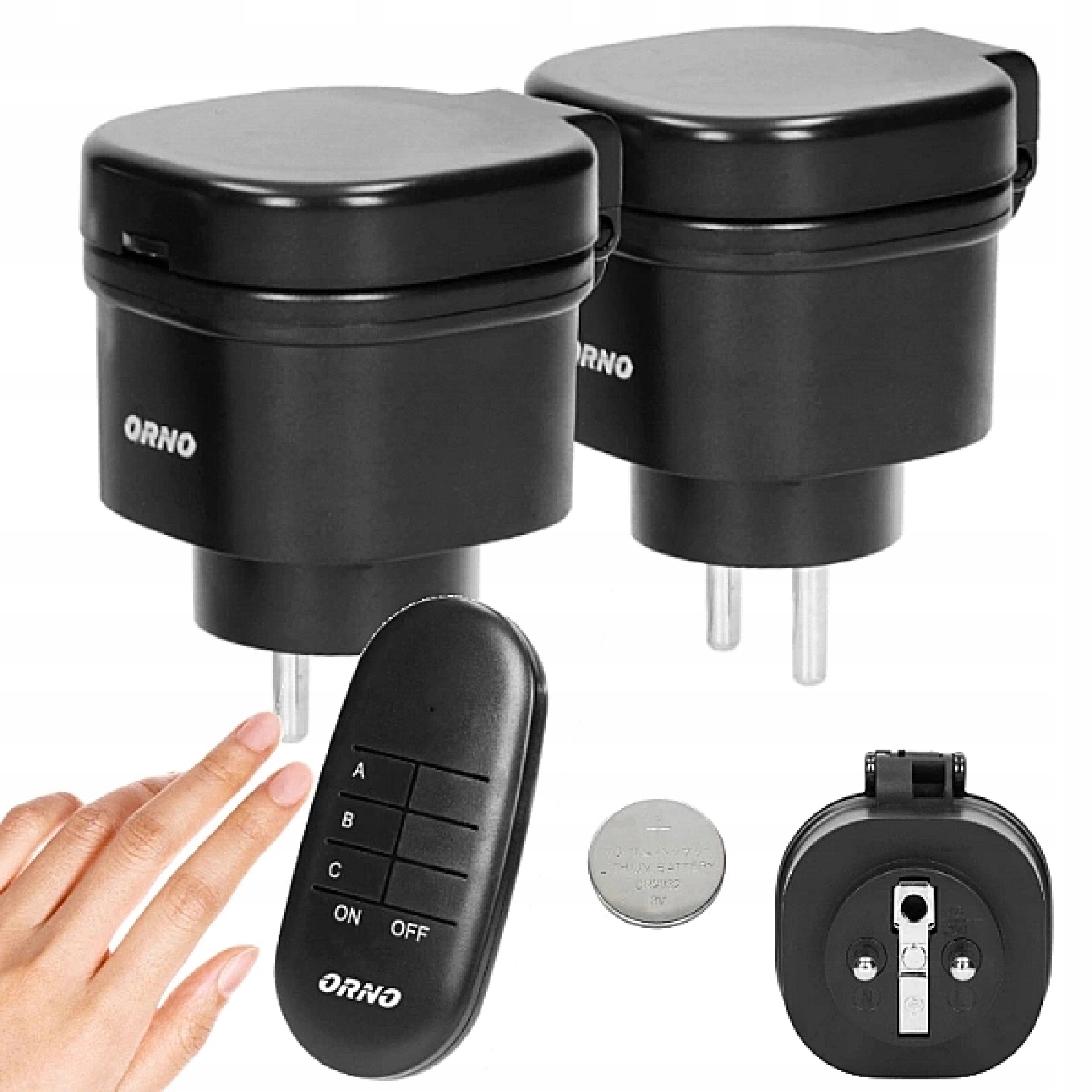 Sada 2 Zásuvek Ovládaných Externím Dálkovým Ovladačem Bezdrátové Zásuvky