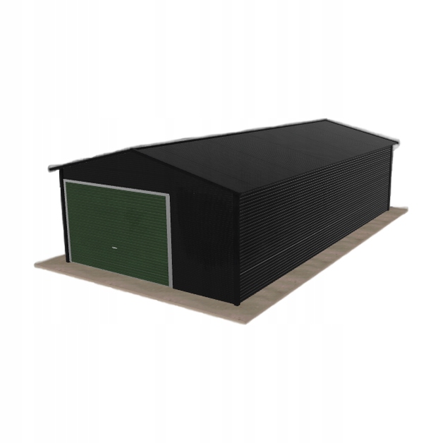 Plechová garáž 4.5 x 8.5 m jednopolohová, dvoupolohová, černá