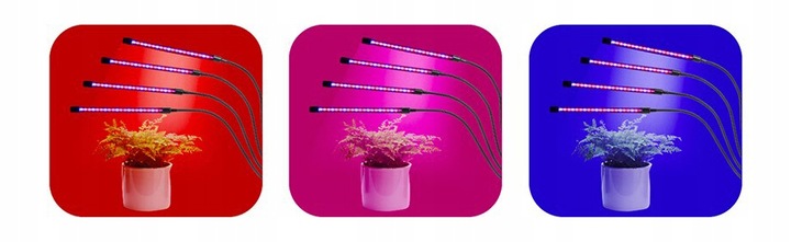 Lampa LED do wzrostu uprawy roślin timer USB klips Pobór prądu 10 W