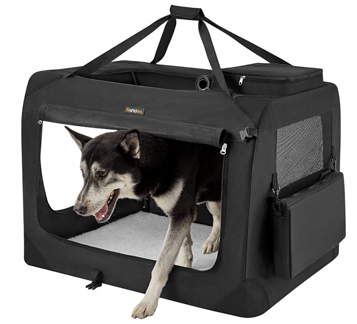 Transporter dla psa torba transportowa duża czarny XXL 91 x 63 x 63 cm