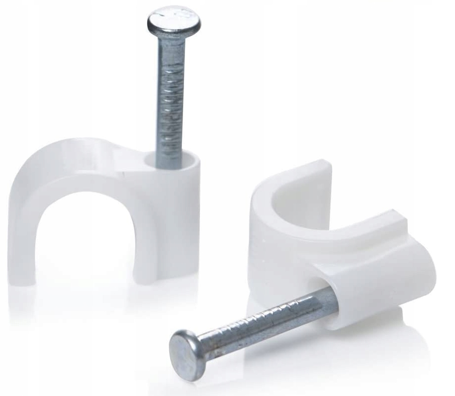 

100x Uchwyt kablowy kabli z gwoździem okrągły 8 mm