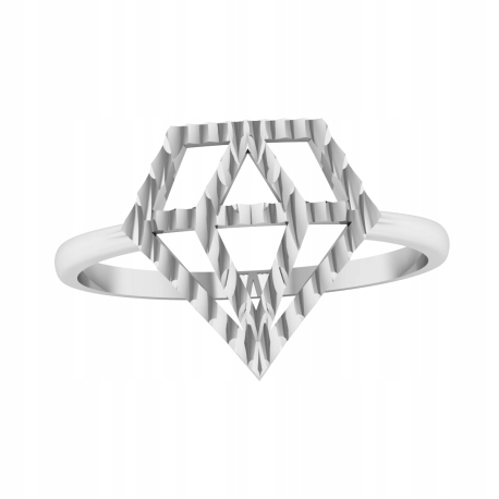 

Srebrny Pierścionek Diament Diamencik Próba 925