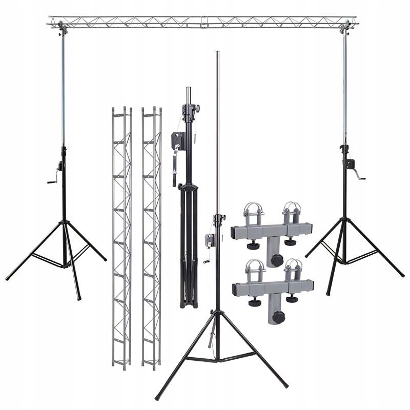 RAMPA OŚWIETLENIOWA WINDA KONSTRUKCJA TRUSS 2x STATYW 2xTRAWERS 4M 16 PUNKT