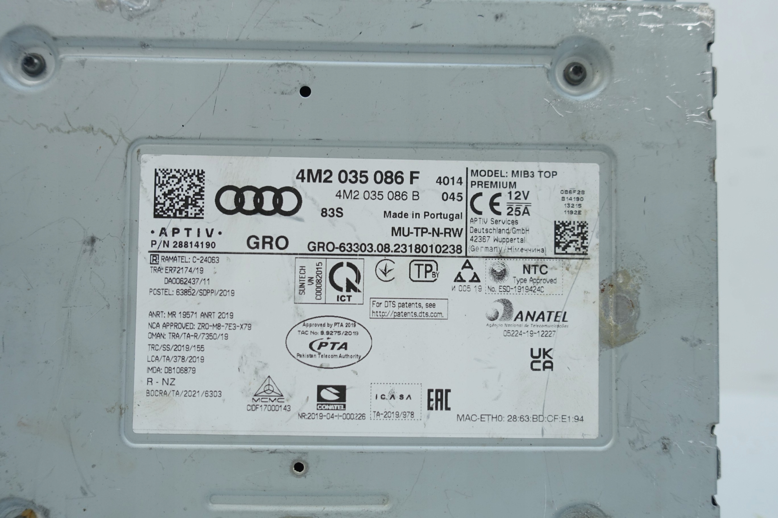 AUDI A6 A7 Q7 Q8 player module navigation devices MIB3 MIB 4M2035086F
