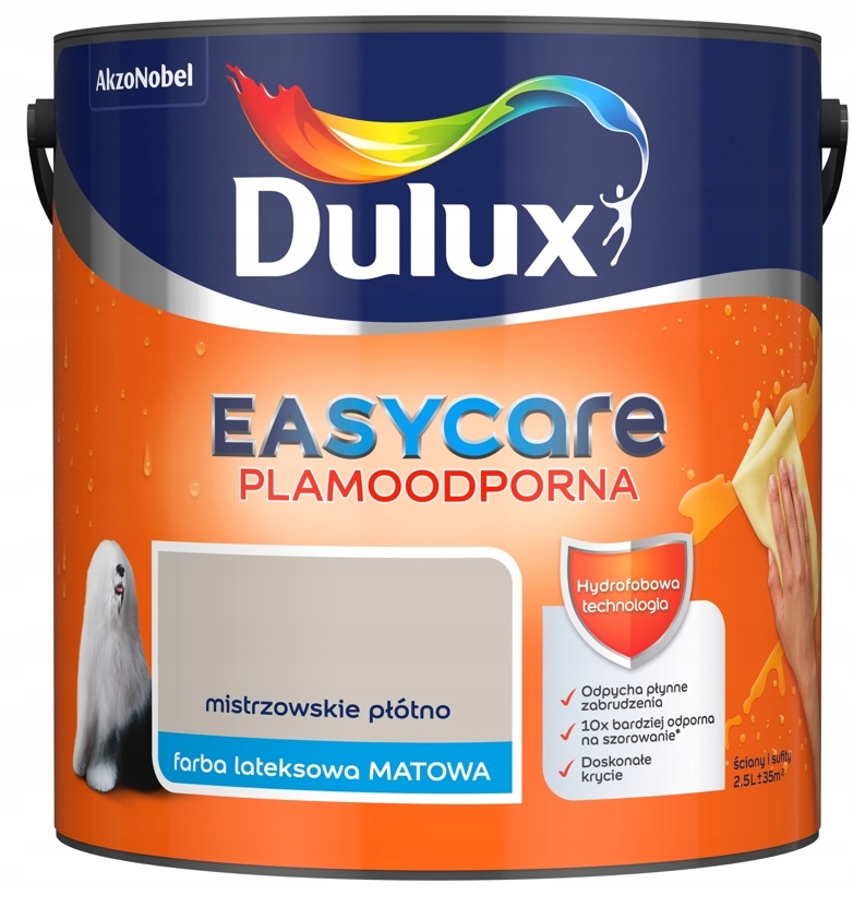 

Farba Dulux Easycare- mistrzowskie płótno, 2.5l