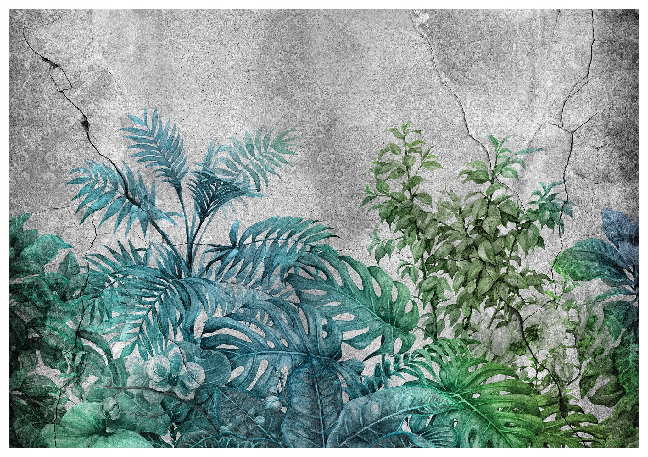 Vliesová fototapeta Tropické listy Kapradina Monstera Loft 416x254 lepidlo