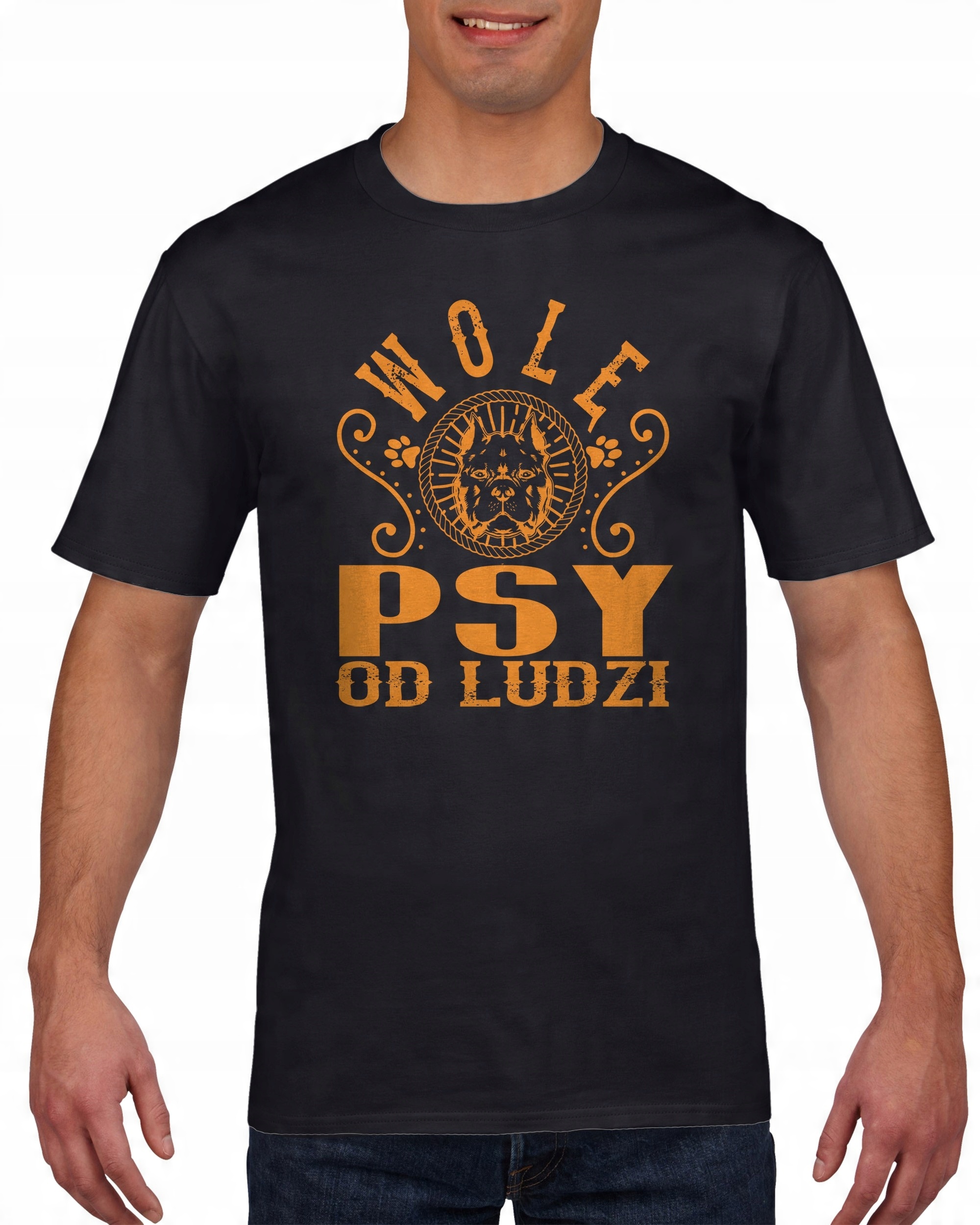 

Koszulka męska Wolę psy od ludzi L