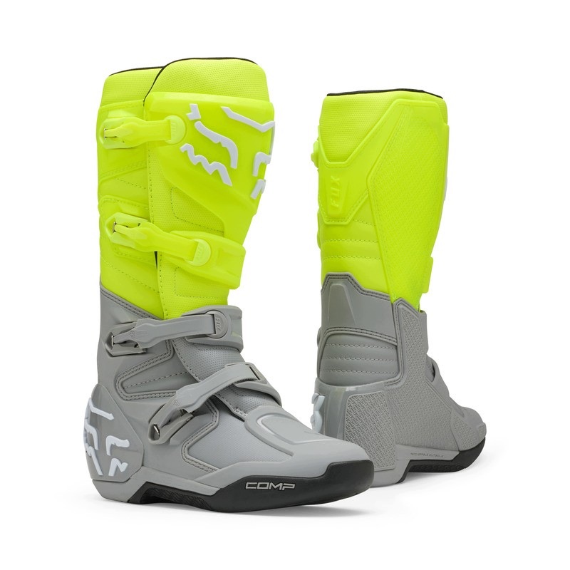 Motocyklové Topánky Fox Comp Boot Yellow Grey (8)