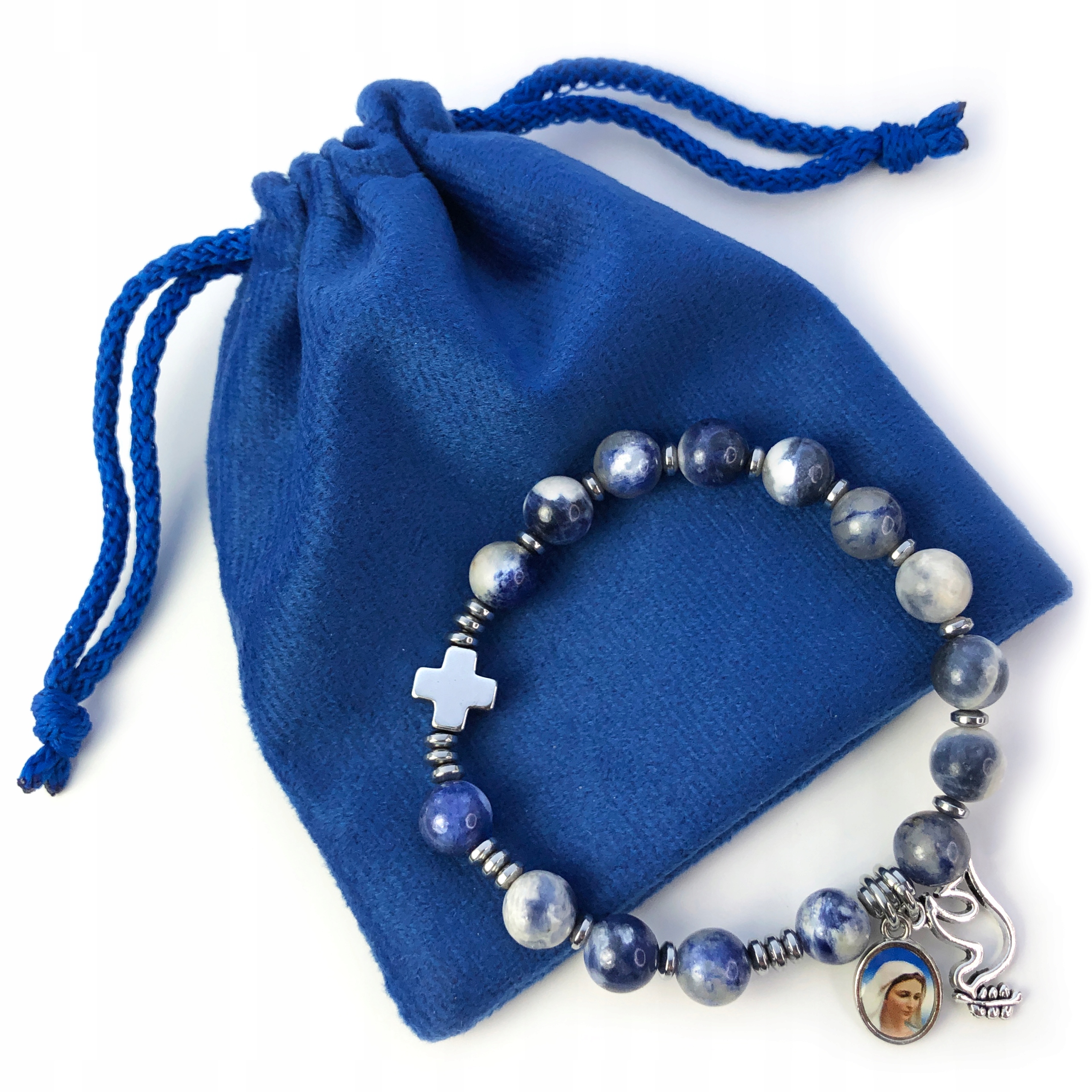 Dámský Růžový Náramek kámen Sodalit dárek na ruku