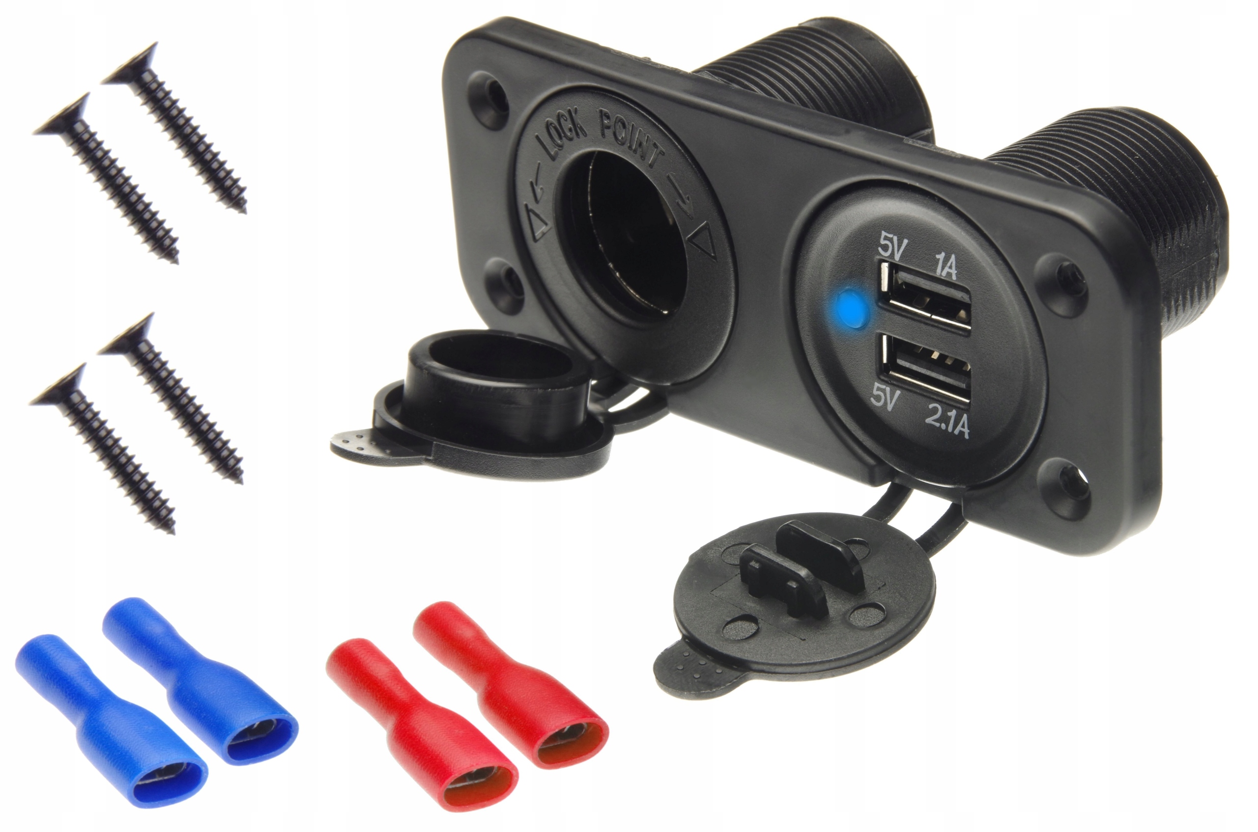 

Gniazdo zapalniczki i ładowania 2x Usb 3,1A Quad