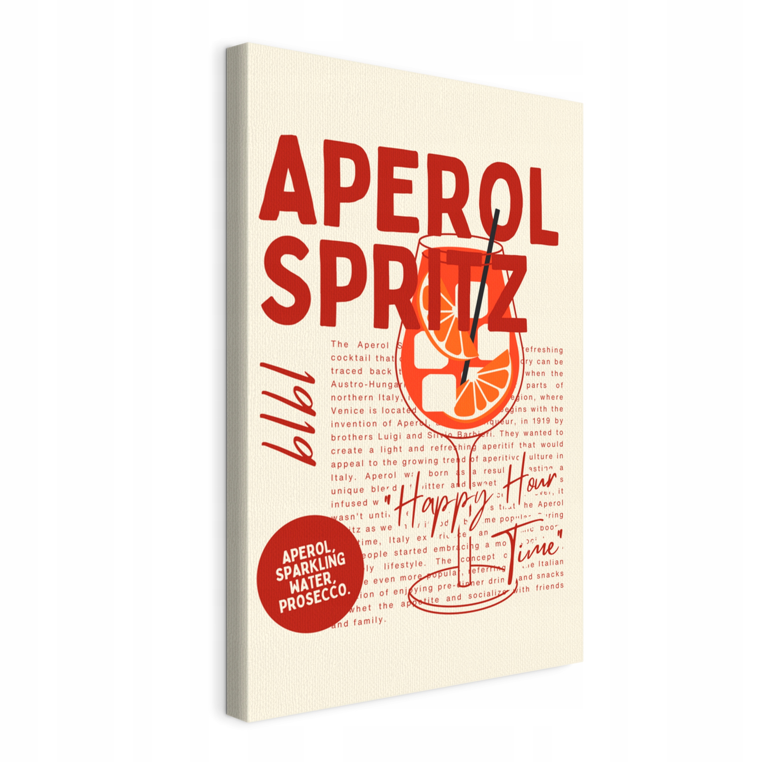 Obraz na plátne Aperol Spritz s oranžovou typografiou do kuchyne Restaura