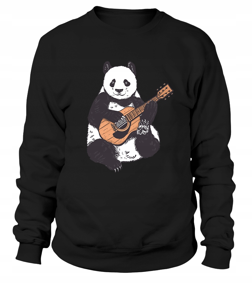 Pánská Mikina Panda Hrající na kytaru M Černá Pro něj Chlapa Manžela Chlapec