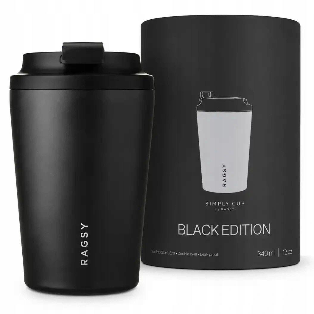 Termohrnek Simply Cup Ceramic 340 ml All Black 1 Ks