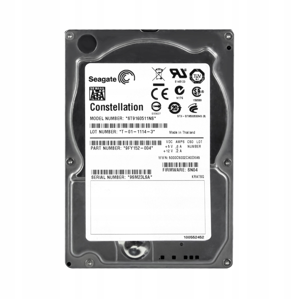 Seagate Constellation 160GB 7.2K 32MB Sata II 2.5'' ST9160511NS