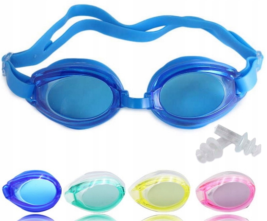 OKULARY DO PŁYWANIA + ZATYCZKI DO USZU ETUI KOLORY