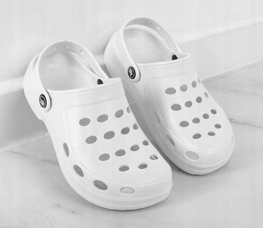 BIAŁE LEKKIE KLAPKI CHODAKI KROKSY MEDYCZNE 37 Materiał podeszwy inny