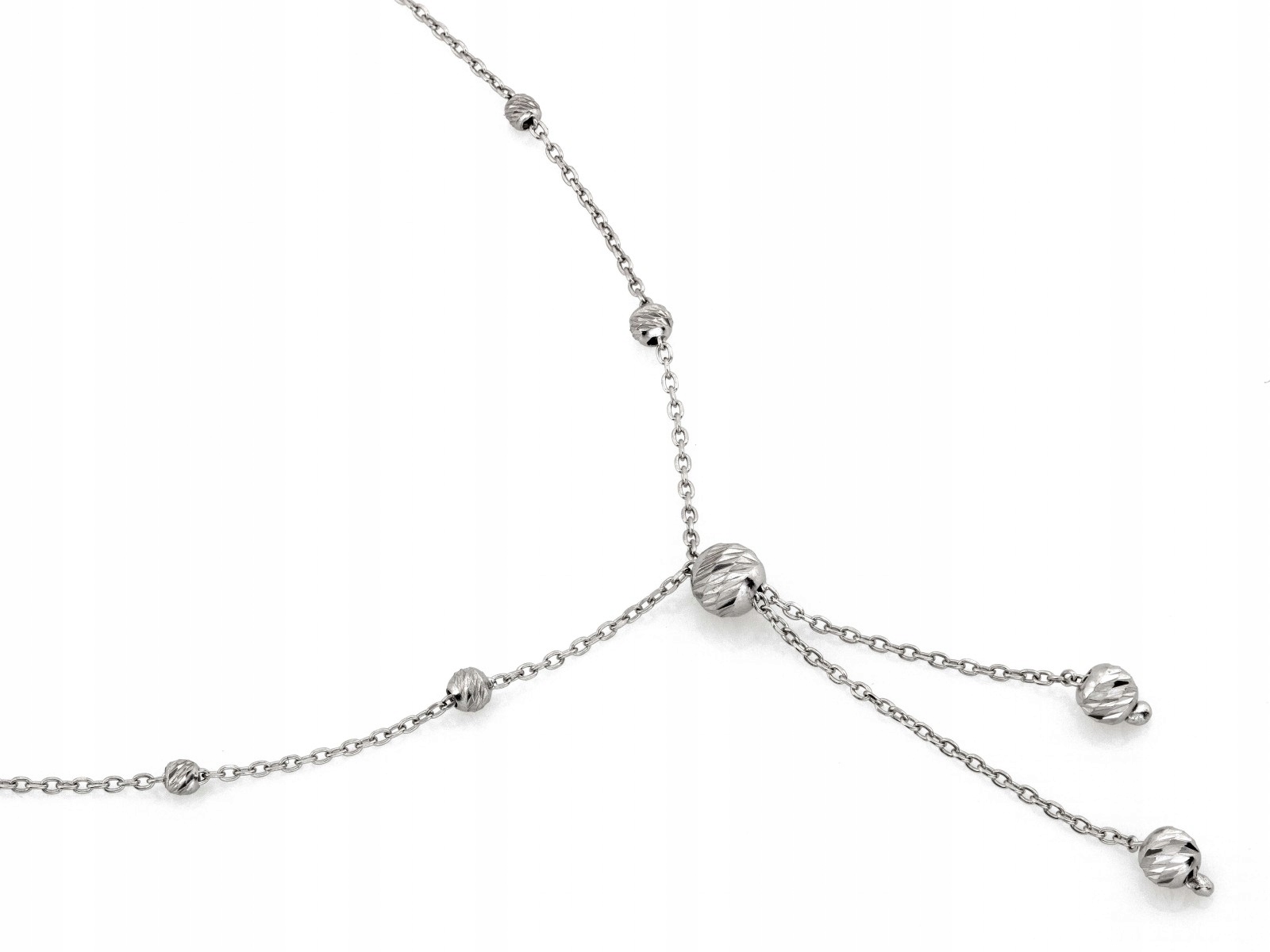Stříbrný náhrdelník s kuličkami 925, ryzost 2.10 g 47 mm jako dárek, módní vzor