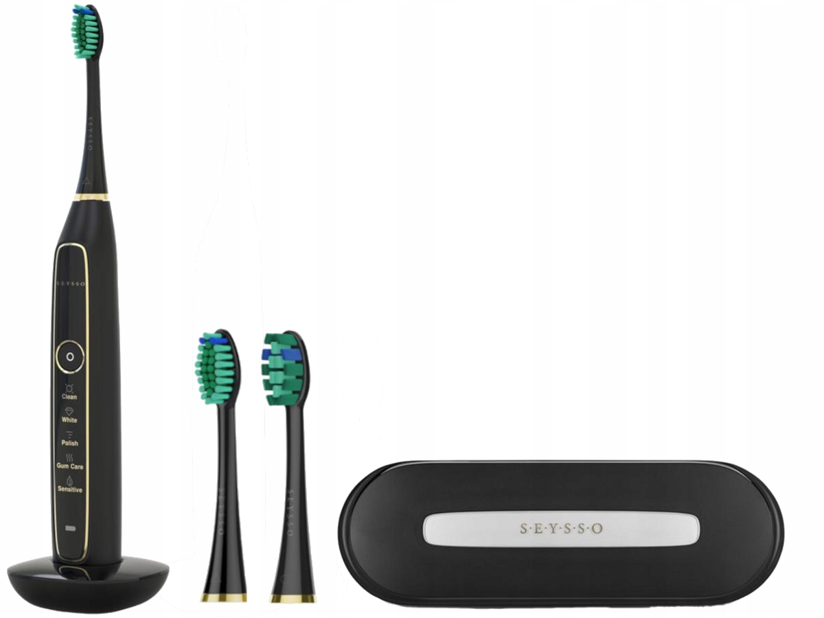 Szczoteczka elektryczna soniczna Seysso Gold Akumulatorowa 3 końcówki