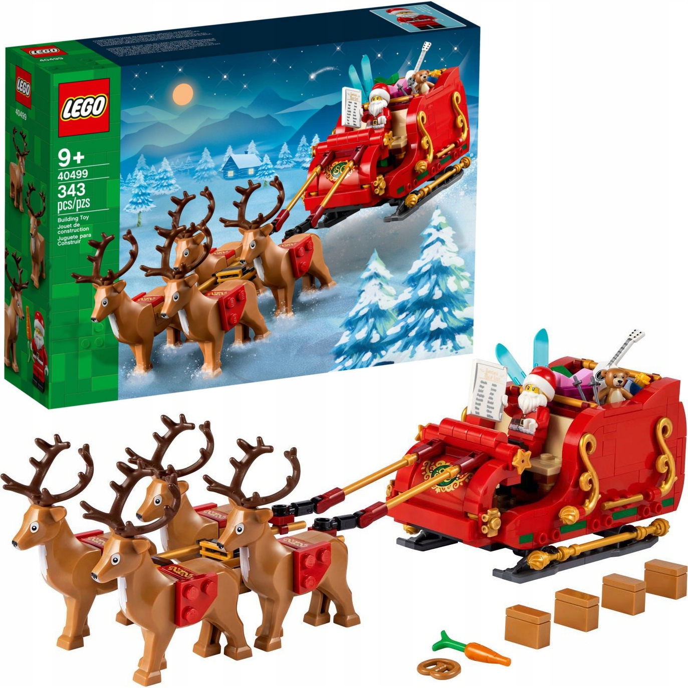 LEGO OKOLICZNOŚCIOWE 40499 SANIE ŚWIĘTEGO MIKOŁAJA FIGURKA ŚWIĘTY MIKOŁAJ