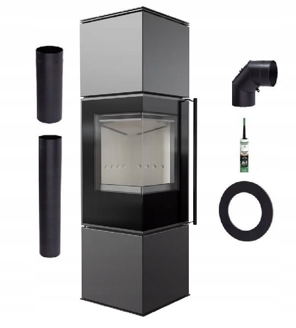 Kamna Volně Stojící Ocelová Rohová Koza Ren M Levá Sada