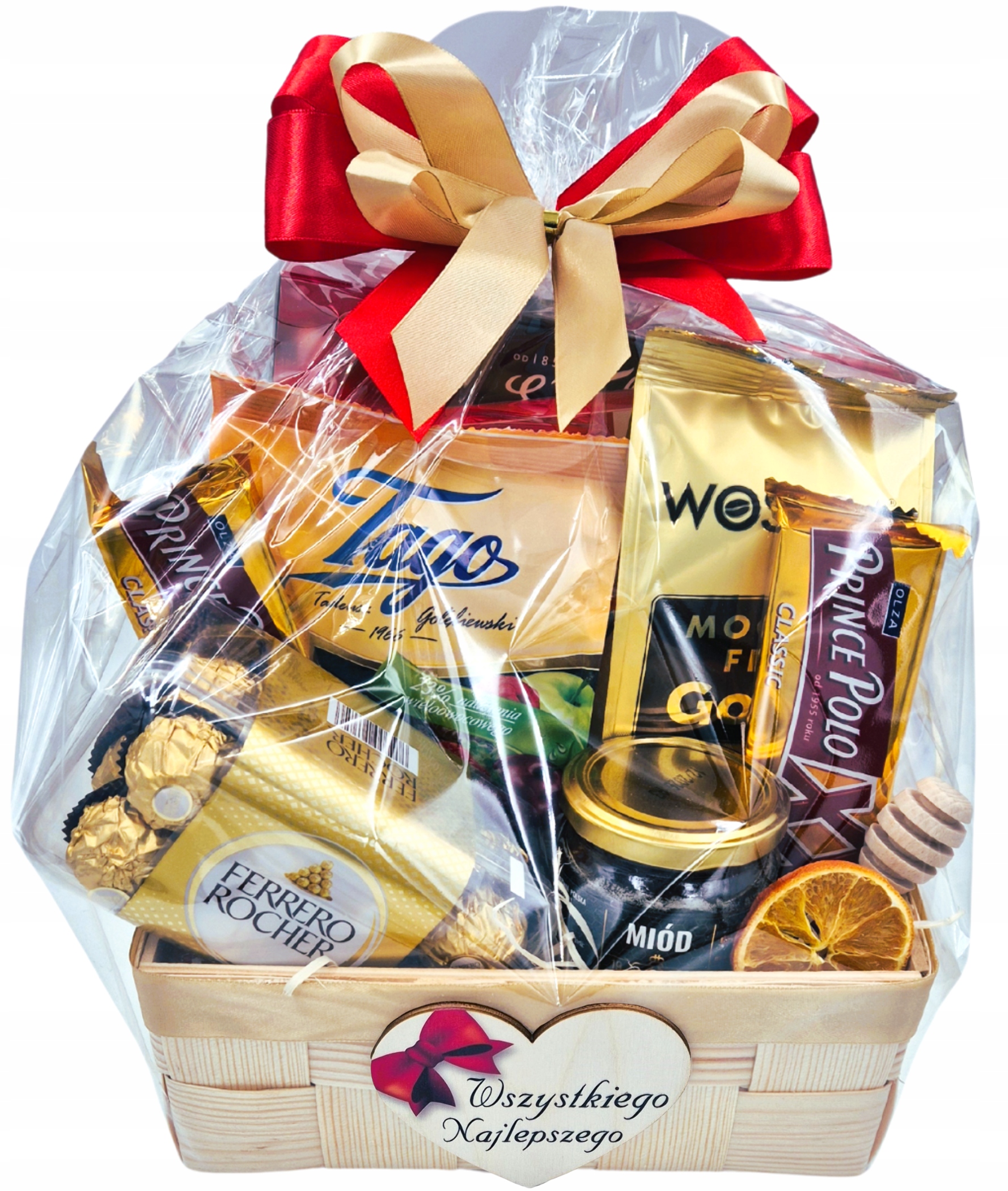 Dárkový koš Box Sada sladkostí Dárek Narozeniny Jmeniny Káva Med 30