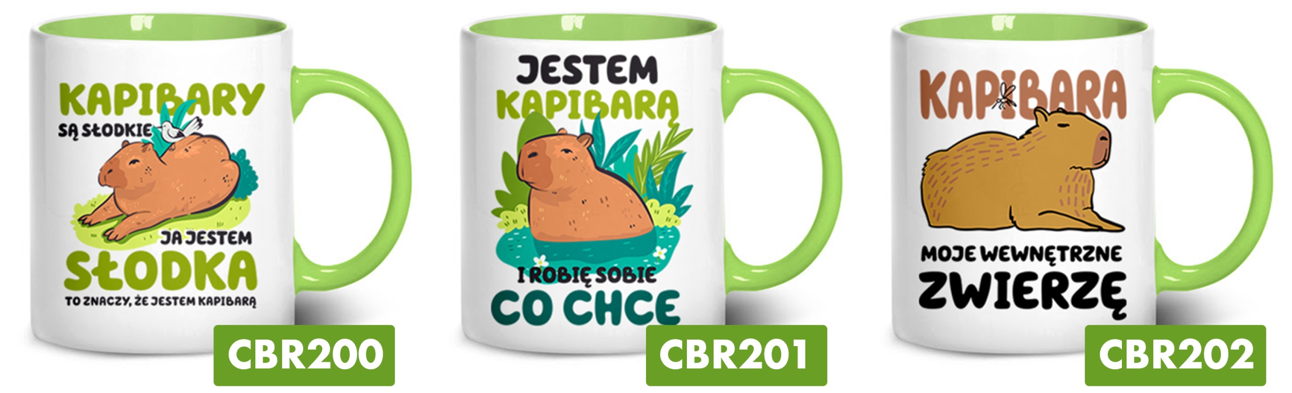 Kubek Zielony Na Prezent JESTEM KAPIBARĄ Wzory Marka inna