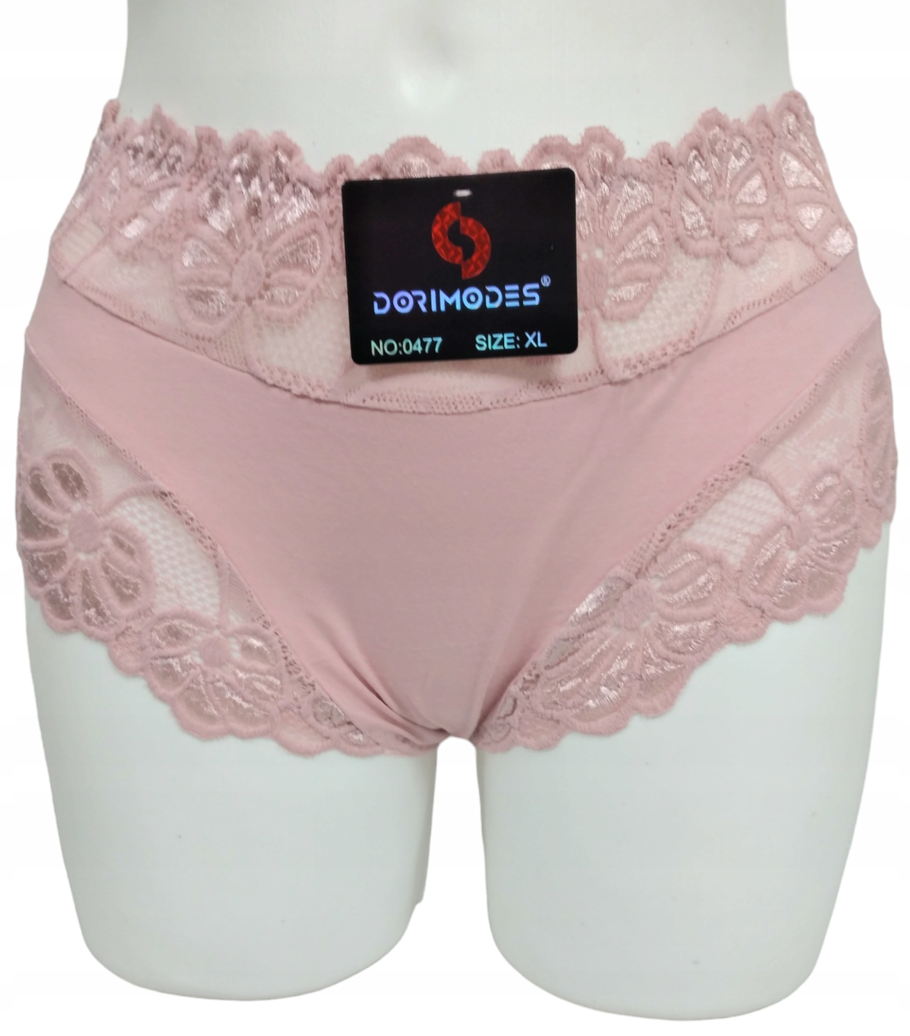 WYSOKIE FIGI DAMSKIE Dorimodes 0477 BAWEŁNA z KORONKĄ XXL DUŻE ROZMIARY Kolor wielokolorowy