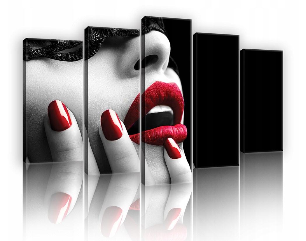 Obraz 100x60 Smyslnost vášeň pro rty nehty glamour elegance umění
