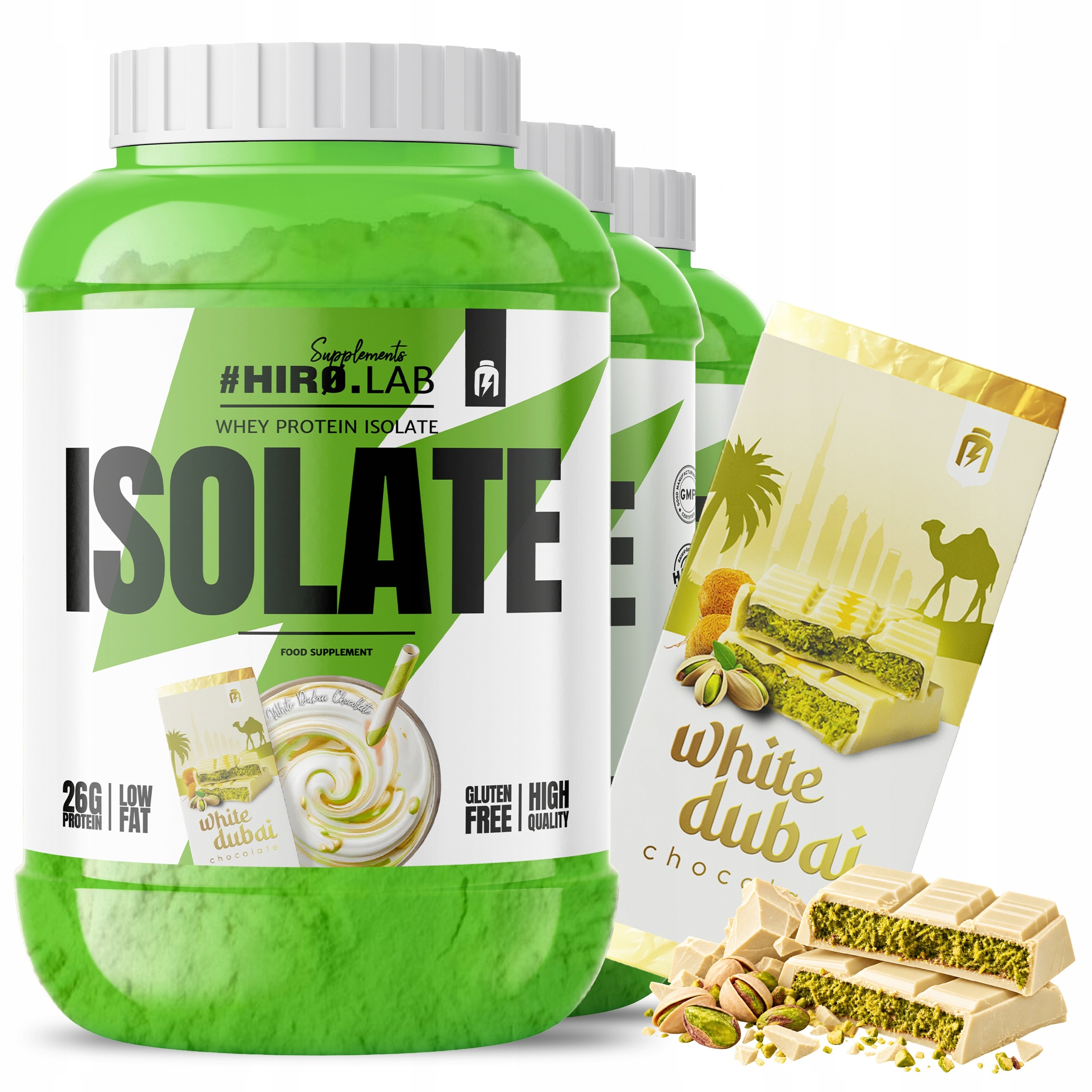 3x Protein Wpi Whey Protein Isolate Izolat Doplněk Stravy 1800 g Čokoláda Dubaj