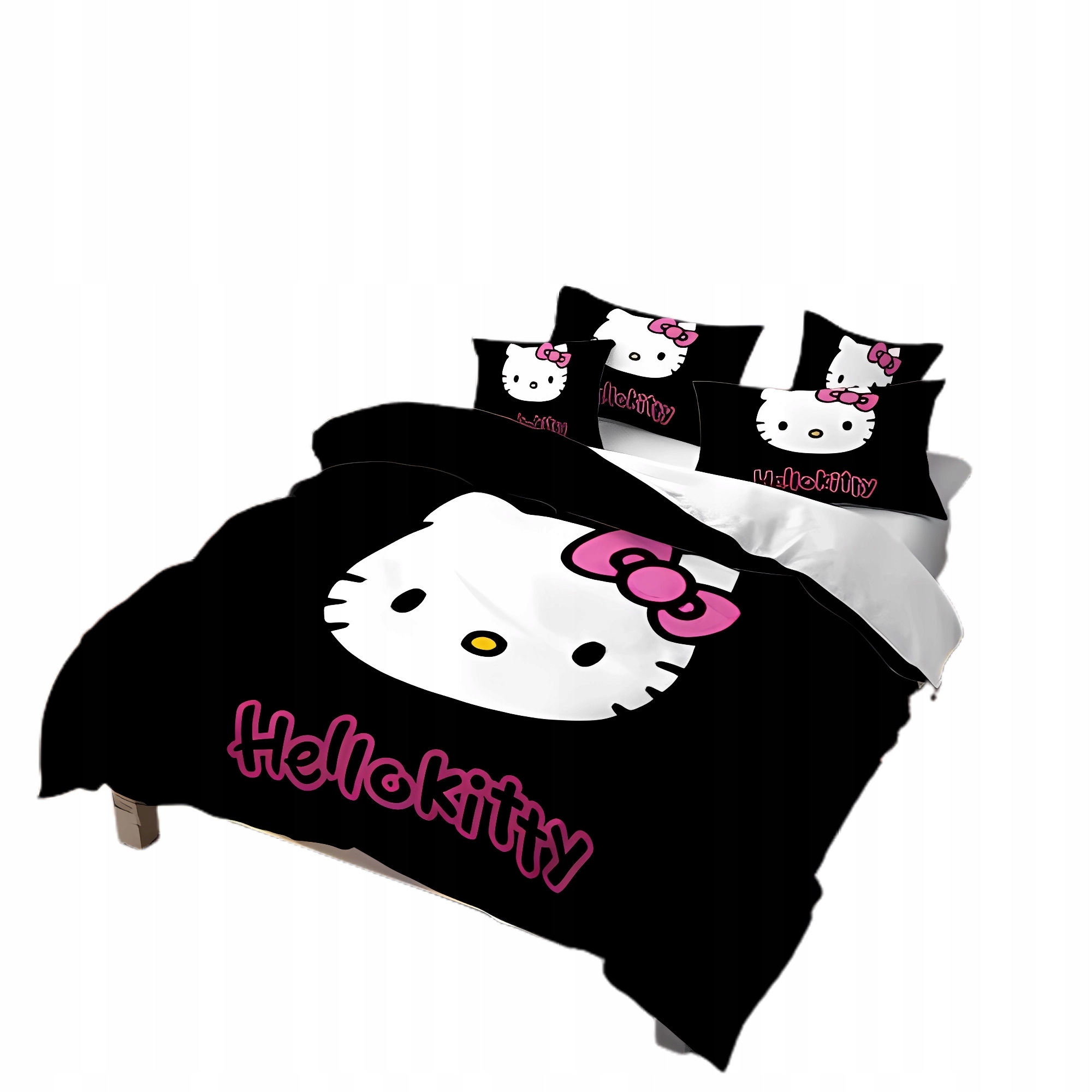 3częściowy zestaw pościeli z nadrukiem 3D Lovely Kuromi Hello Kitty 160x200