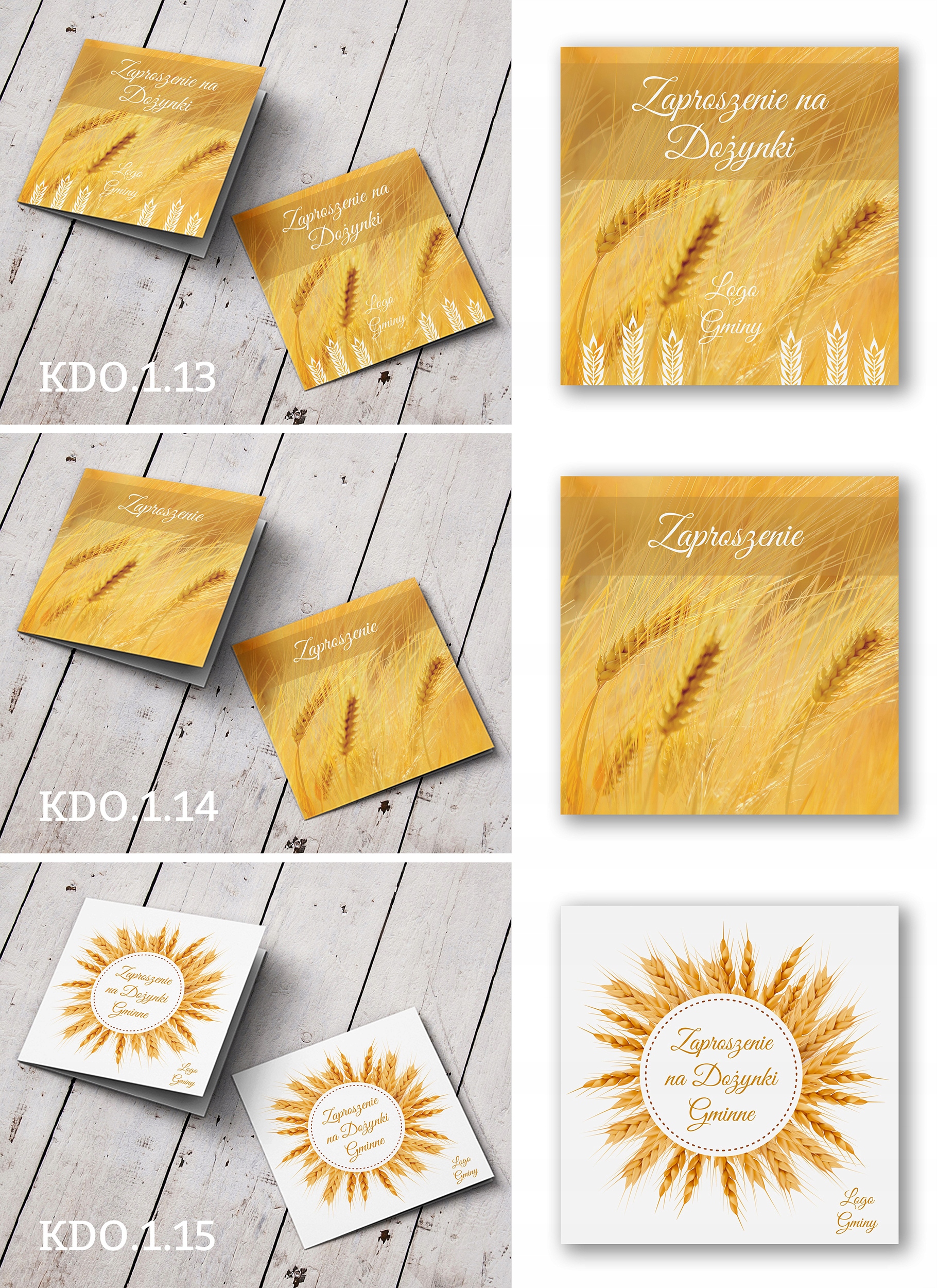 ZAPROSZENIA NA DOŻYNKI FIRMOWE DLA GMIN URZĘDU 10 sztuk Szerokość produktu 10 cm