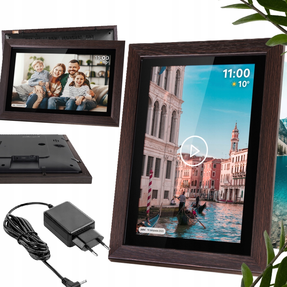 Digitální rámeček na fotografie Kruger&Matz Frameo Wi-Fi 15" dřevěný rámeček Dotyk