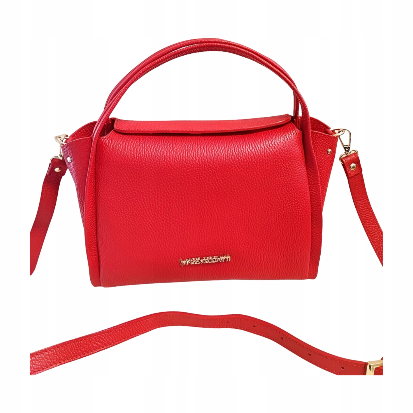 Massimo Contti červená kožená shopper kabelka