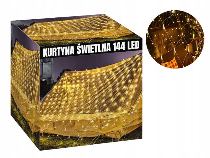 

Kurtyna Girlanda Lampki Led Siatka 2x2M Ozdoba ***
