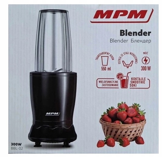 Blender kielichowy Mpm BBL-03 300W czarny