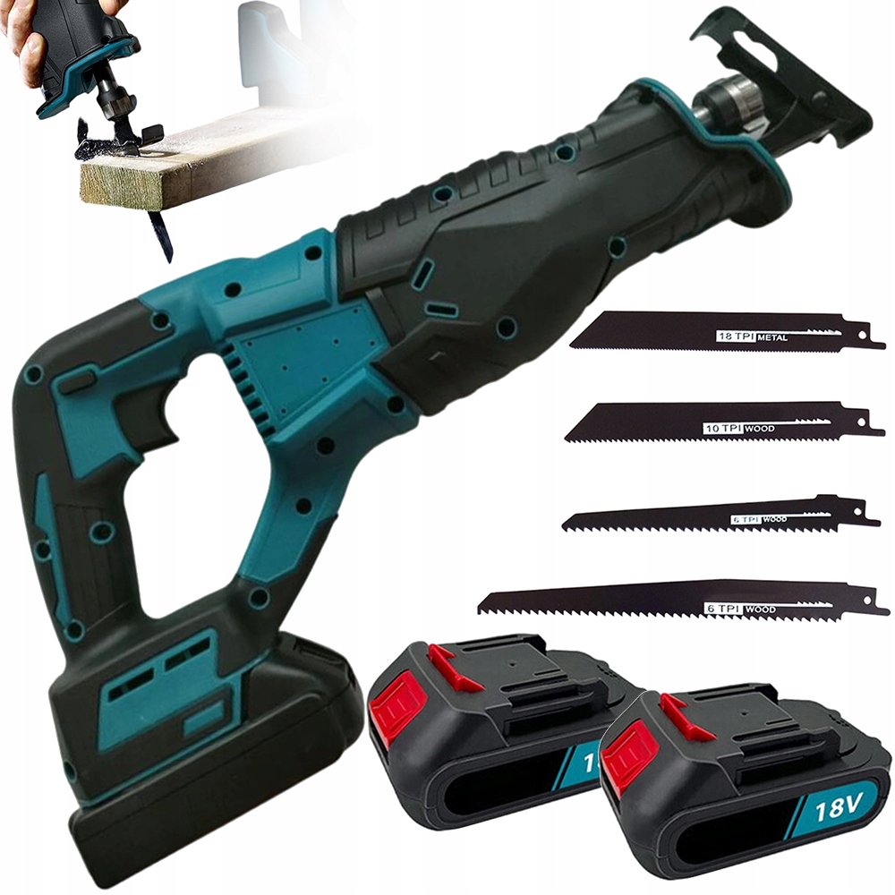 Akumulátorová Pila Šavlová Komplet 2X Akumulátor 4 Pilové Listy Box